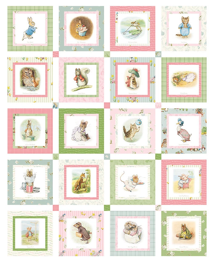 Riley Blake Peter Rabbit & Friends 36"x43" Fabric Panel ~ Cheater Baby Quilt Top - Image 1 of 1