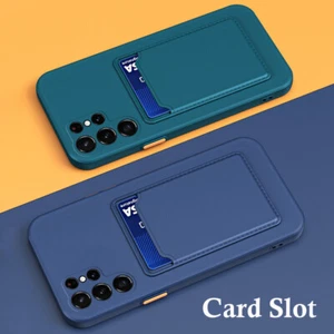 For Samsung Galaxy S25 Ultra S24 S22 S21 Plus Soft Silicone Card Slot Case Cover - Picture 1 of 35
