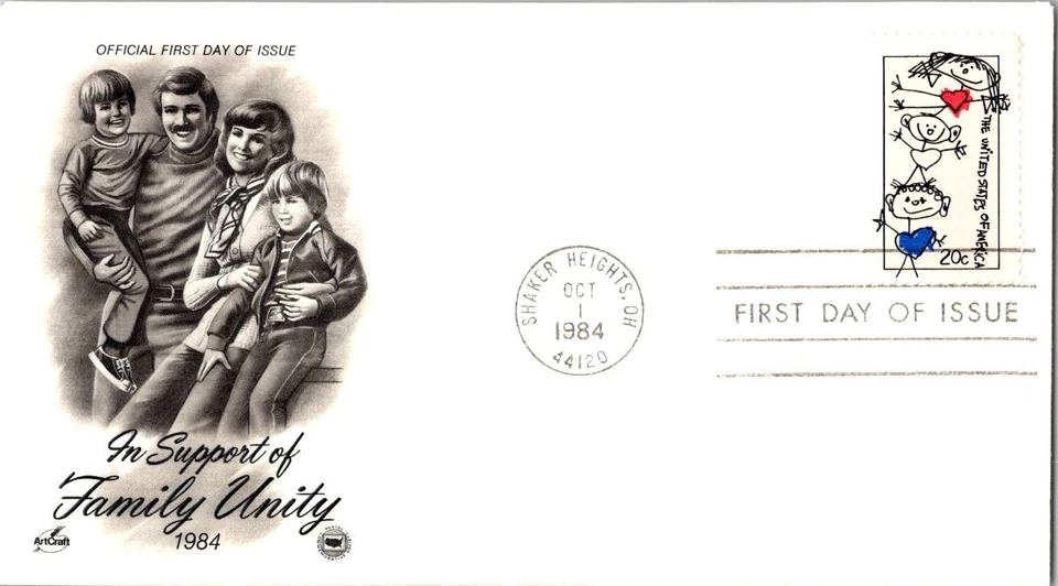 Vintage  USA  FIRST DAY Issue Cache "IN SUPPORT OF FAMILY UNITY"   FDC0641 - Image 1 of 1