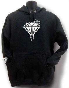 NUEVA CHAQUETA CON CAPUCHA DIVERTIDA HIPSTER GRÁFICA DE LANA CON DIAMANTES IMPRESOS PARA HOMBRE - Imagen 1 de 6