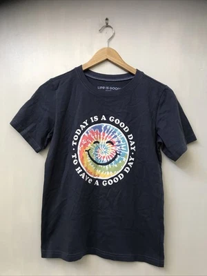 Camiseta Life Is Good Kids Crusher 100% Algodón Manga Corta Tie Dye Smile XL NUEVA CON ETIQUETAS Foto 1 de 4