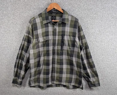 WRANGLER ATG All Terrain Gear Check Plaid Flannel Hiking Outdoor Button Shirt L - Image 1 of 4