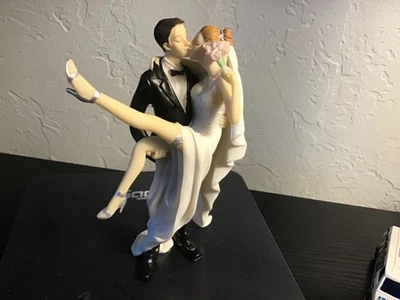 Bella Novia Groom Carries Bride Kissing Wedding Party Cake Topper Figurine Preow - Image 1 of 4