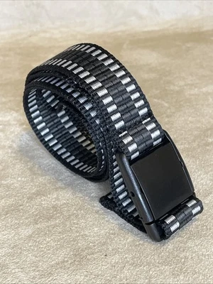 Cinturón Hombre Tejido Negro Verde Bronceado Hebilla de Liberación a Empuje Talla 36 (42: sin hebilla) Foto 1 de 4