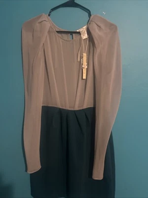 Vestido para mujer Esley gris y verde transparente hasta la rodilla talla L nuevo con etiquetas Foto 1 de 4