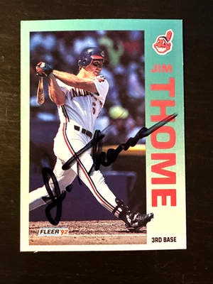 Tarjeta de béisbol Fleer #125 1992 firmada autografiada por Jim Thome HOF Indians Foto 1 de 2