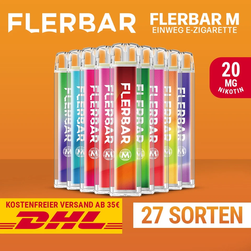 Flerbar M E-Zigarette Fler Bar E-Shisha - 20mg Nikotin - Alle Sorten - Bild 1 von 1