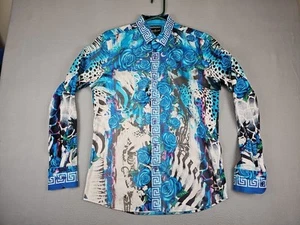 BARABAS LEOPARD Tiger Zebra Floral Men's Medium Long Sleeve Button Up Shirt - Bild 1 von 11