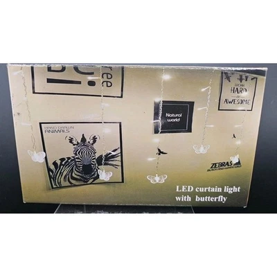 Butterfly 96 LED Curtain String Lights Cool White Children Room Decor Lamp - Image 1 of 4