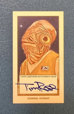TIM ROSE 2022 Topps 206 Star Wars Auto SSP ADMIRAL ACKBAR - Image 1 of 4
