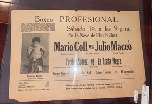 Boxing Cuban Poster Mario Coll Vs Julio Maceo Bobo Kid - Picture 1 of 3