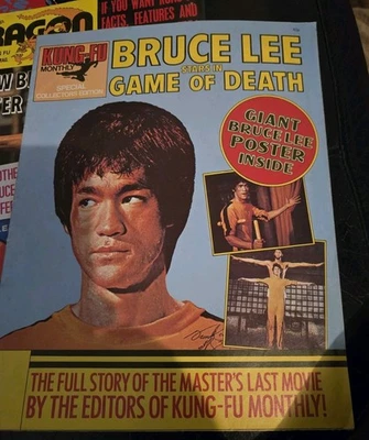 Bruce Lee 3 poster magazines kung fu dragon and kfm game all b lee  poster 70s - Image 1 of 4