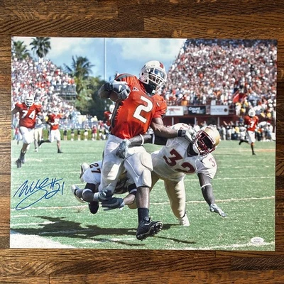 Foto autografiada firmada por Willis McGahee de los huracanes de Miami 16x20 certificado de autenticidad JSA Foto 1 de 2
