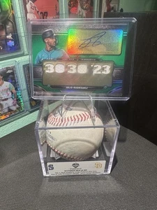 2024 Julio Rodriguez Auto Patch #14/18 und Karriere Hit #522 Baseball Look!! - Bild 1 von 5