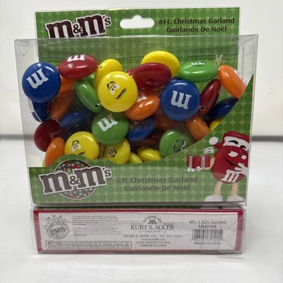 Vintage Kurt Adler M&M Candy Christmas Garland 6" Holiday 2008  - Image 1 of 4