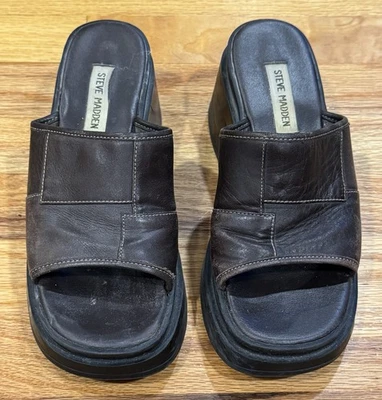 Винтажный Steve Madden Y2k 90-х платформе горки сандалии мулы коричневый, размер 7 «ALAMO» - Изображение 1 из 4