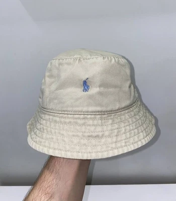 Polo Ralph Lauren Logo Kids Cotton Panama Bucket Hat Gray - Image 1 of 4