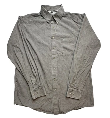 Ariat Pro Series Shirt Mens XLT Gray Black Check Button Down Western Casual - Image 1 of 4