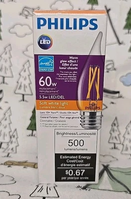Phillips LED 60w Replacement 5.5w E26 Standard Base Soft White Light NIB - Image 1 of 4