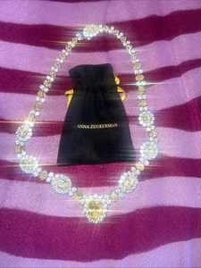Anna Zuckerman Amarillo y Collar 925 Paula Abdul Minorista $2165 Boda - Imagen 1 de 10