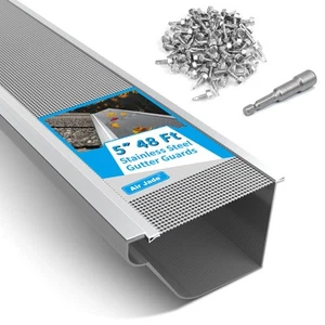 Gutter Guard 5", Micro Mesh Stainless Steel Gutter Needle and Leaf Filter, DI... - Picture 1 of 9