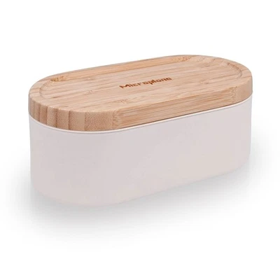 Microplane - Reibe mit Auffangbehälter & 2 Deckel | Kaschmir Weiß Bambus - Bild 1 von 4