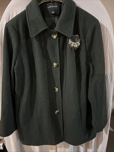 London Fog Green Peacoat Woman’s Sz 1X - Picture 1 of 6