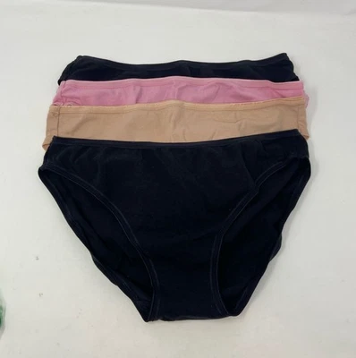 GapBody Organic Cotton Bikini Briefs 4-Pack - Black/Beige/Pink - Women’s Large - Image 1 of 4