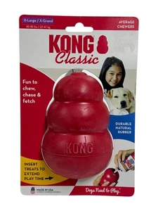 Juguete para masticar perro Kong clásico rojo duradero de goma natural - Imagen 1 de 2