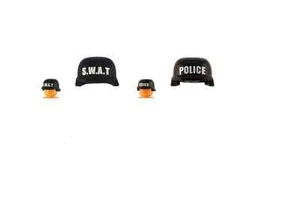 2 Custom tactical HELMETS for lego minifigure police s.w.a.t team new lot - Picture 1 of 1