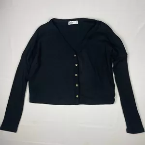 Hollister Damen Langarm Strickjacke Strick Pullover Knöpfe Schwarz Größe S - Bild 1 von 11