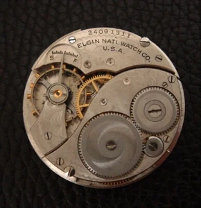 Antik Nachlass Elgin WWI Ära 12er Grade 301 Modell 2 Taschenuhrwerk - 1917 - Bild 1 von 2