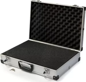 Alukoffer mit Rasterschaumstoff Noppenschaumstoff Transportkoffer 40x29x10cm - Bild 1 von 4