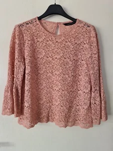 Zara Womens Cute Large Blush Pink Blouse With Flared Arms - Picture 1 of 3
