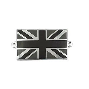 Black / Silver Union Jack Enamel Badge For Classic Cars Motor Bike UJB002X - Picture 1 of 1