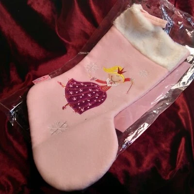 Avon Ella Ballerina And Friends Christmas Stocking New Pink Felt Finish 15.5" - Image 1 of 4
