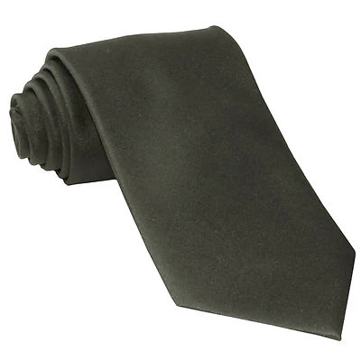 Nuevo Corbata de cuello regular de poliéster para hombre solo sólido formal boda baile gris oscuro Foto 1 de 2