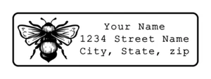 400 Personalized Black & White Bee Return Address Labels Stickers 1/2"x1 3/4" - Picture 1 of 1