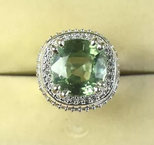 Natural Green Sapphire 13.38 Ct Cushion Gemstone Certified Ring Good Luck Gift - Picture 1 of 9