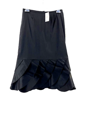 NUEVO CON ETIQUETAS Falda elástica Xscape by Joanna Chen negra con volantes en capas talla 6 Foto 1 de 4