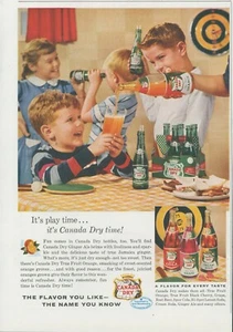 1956 Canada Dry Orange Ginger Ale Dartboard Bullseye Spur Vintage Print Ad SP18 - Picture 1 of 1