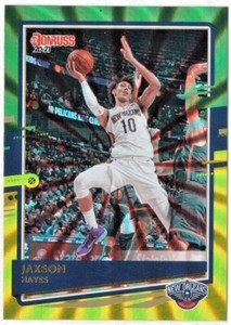 2020-21 Donruss Holo Green and Yellow Laser #43 Jaxson Hayes Pelicans