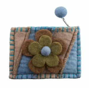 Monedero 13cm Fieltro Multicolor Flor Rotulador Nepal 26971 - Imagen 1 de 2