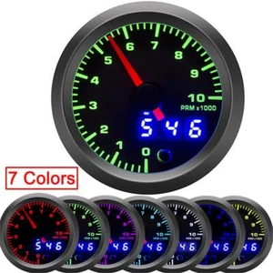 2" 52mm Car Tachometer Gauge Digital Pointer LED 0-10000 RPM Speed Meter 7 Color - Picture 1 of 12