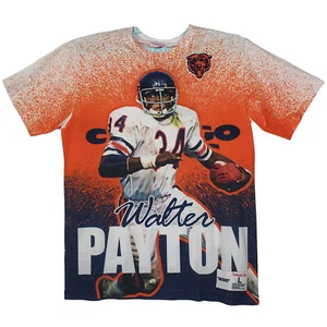 Walter Payton Chicago Bears Mitchell & Ness NFL Large Shirt Splatter Print NWT - Picture 1 of 7