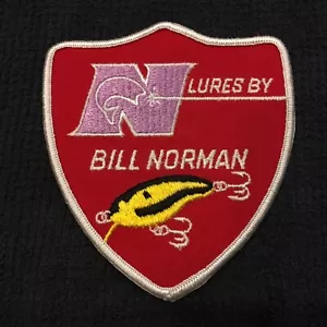 Rare Vintage Bill Norman Lures Embroidered Patch 4 x 4 1/2 in - Picture 1 of 4