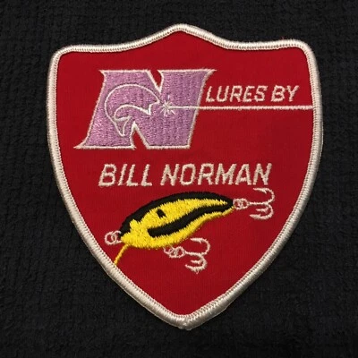 Rare Vintage Bill Norman Lures Embroidered Patch 4 x 4 1/2 in