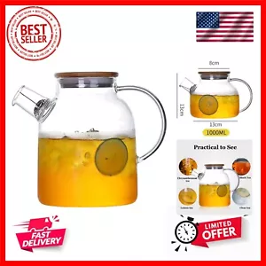 Glass Tea Pot Kettles Stovetop Safe,1000mL Glass Teapot,Stovetop & Microwave ... - Picture 1 of 8