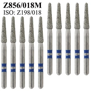 Fresas cónicas de extremo redondo medio con corte de circonita de diamante dental Z856-018M FG - Imagen 1 de 18