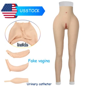 Pantalones de silicona hasta el tobillo de cadera vagina falsa cosplay ropa interior transgénero EE. UU. - Imagen 1 de 17
